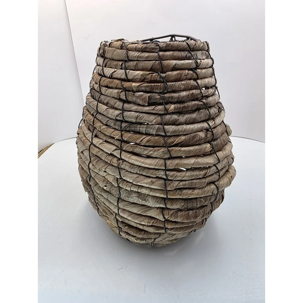 Handwoven Natural Wicker Floor Vase Decorative BasketRustic Boho Farmhouse 10